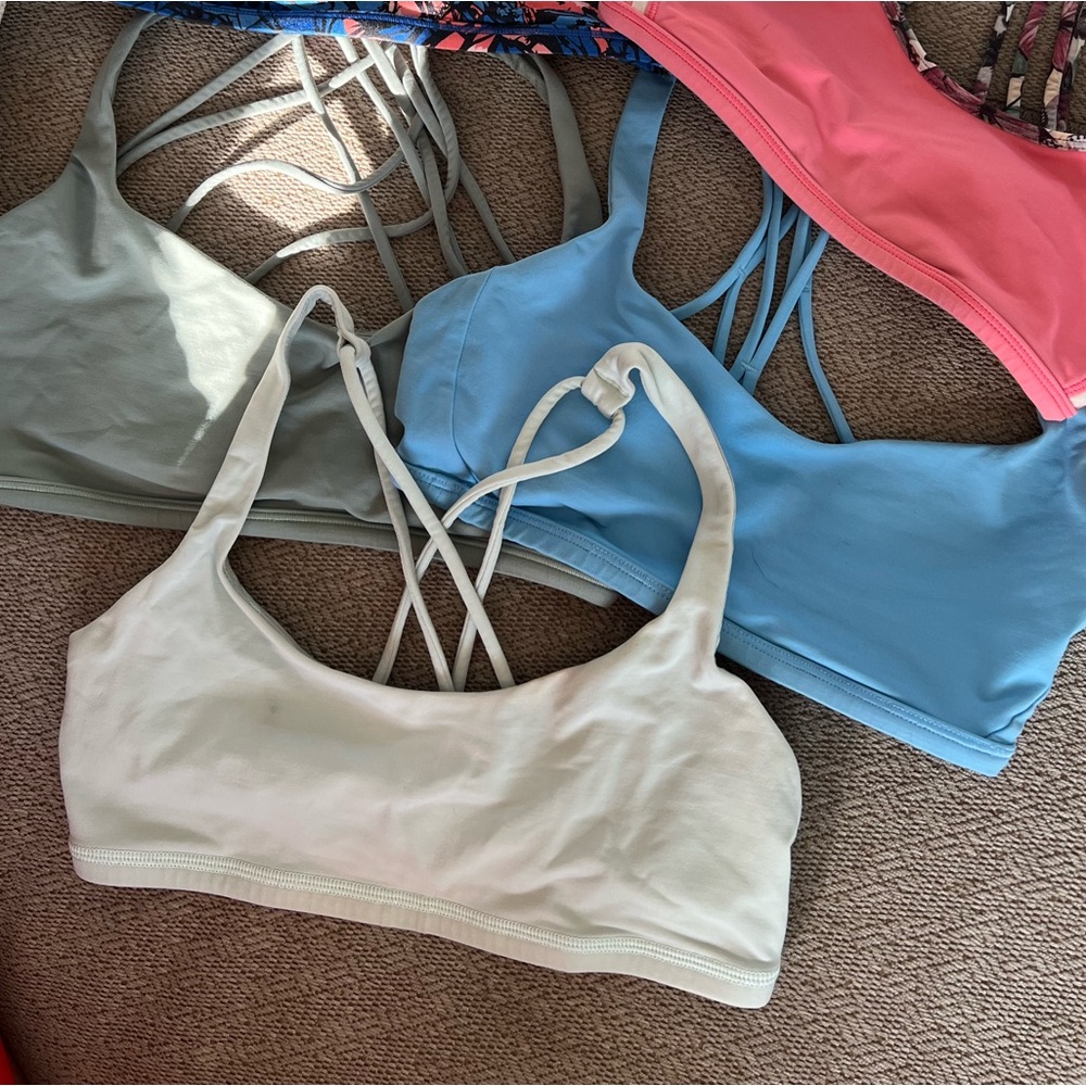 Lululemon set of 5 sports bras (size 4)